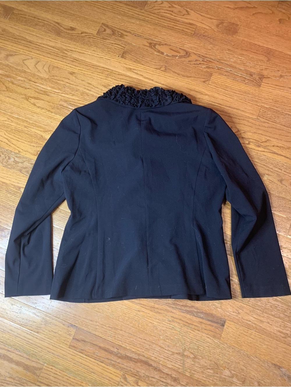 Danny & Nicole Black Blazer with Ruffle Collar | Size 14 - Picture 4 of 7